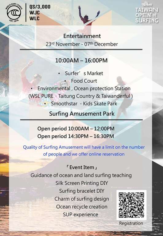 Taiwan Open of Surfing Schedule