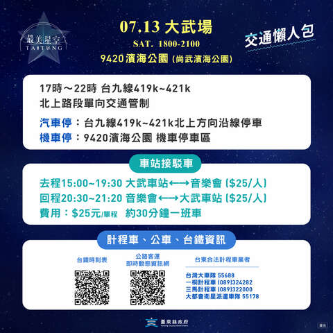 交通懶人包_圖片來源台東縣政府
