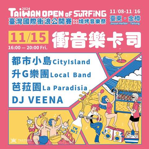 11/15出演卡司_图片取自台湾国际冲浪公开赛 Taiwan Open of Surfing