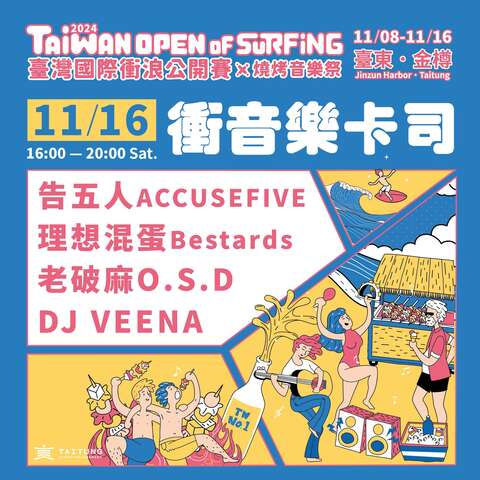 11/16出演卡司_图片取自台湾国际冲浪公开赛 Taiwan Open of Surfing
