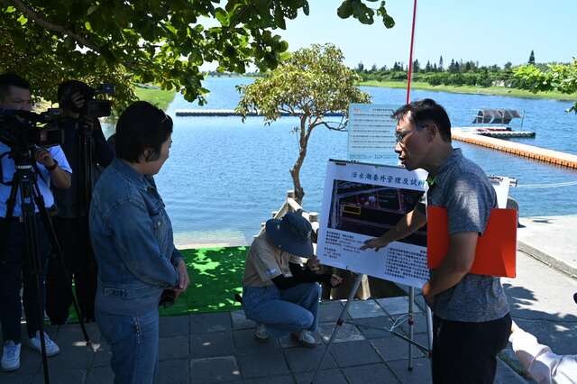 縣府農業處說明，初期規劃戲水區在活水湖起點處，長50公尺、寬25公尺_照片取自臺東縣政府縣政新聞