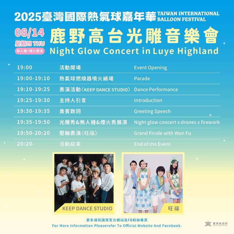 活動流程_圖片取自臺灣國際熱氣球嘉年華-Taiwan International Balloon Festival FB