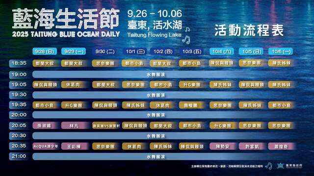 活動流程表_圖片取自藍海生活節FB