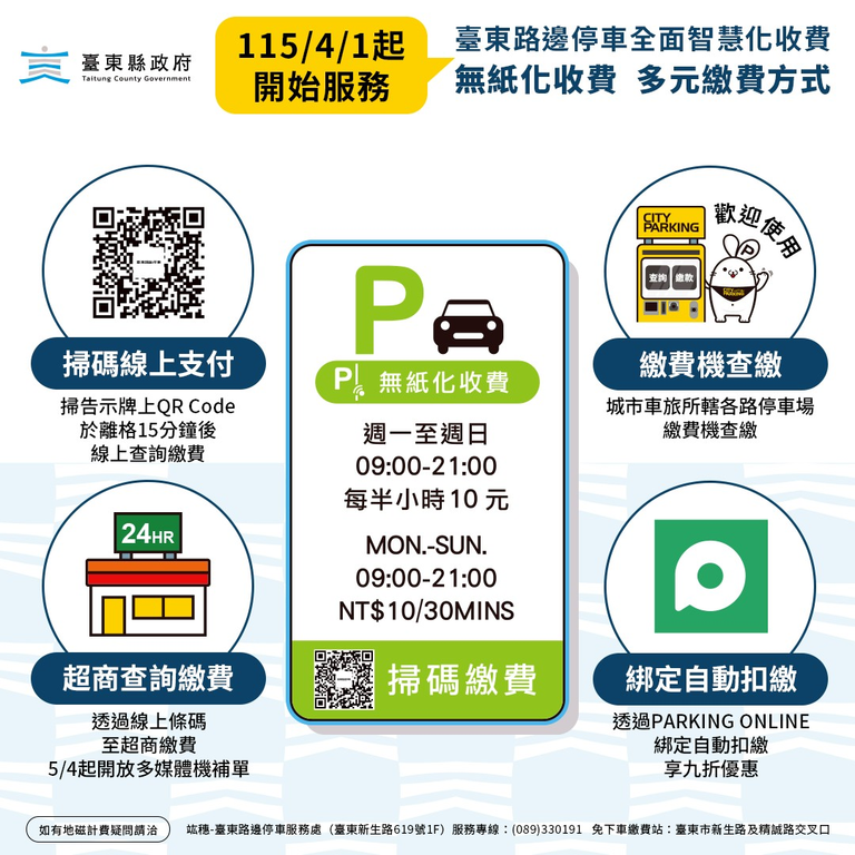 多元缴费方式_图片取自台东县政府县政新闻