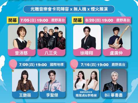 光雕音樂會卡司陣容_圖片來源台東就醬玩FB