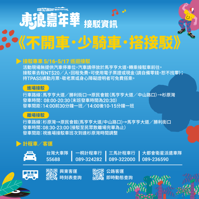東浪嘉年華接駁資訊海報_圖片來源臺東縣政府縣政新聞